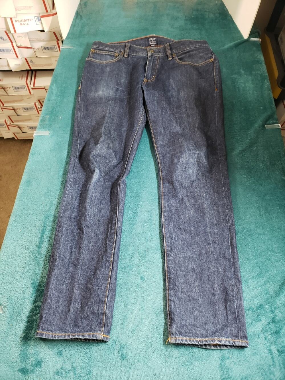 J.Crew Jeans Size 32x30 Mens Blue Denim Pants Stretch Mid Rise Driggs Straight